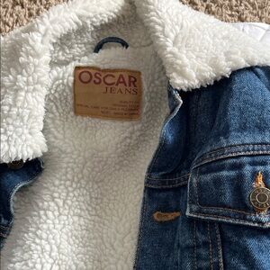 Oscar Jeans Kids Denim trucker Jacket with Sherpa lined fleece